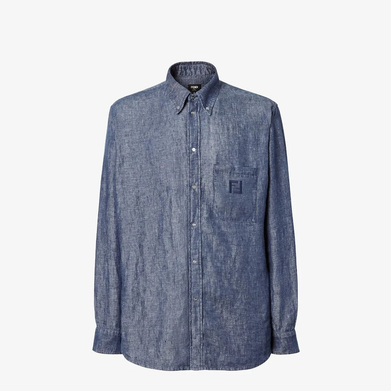 Fendi Fendi Denim Shirt Blue Men - World Class Fashion