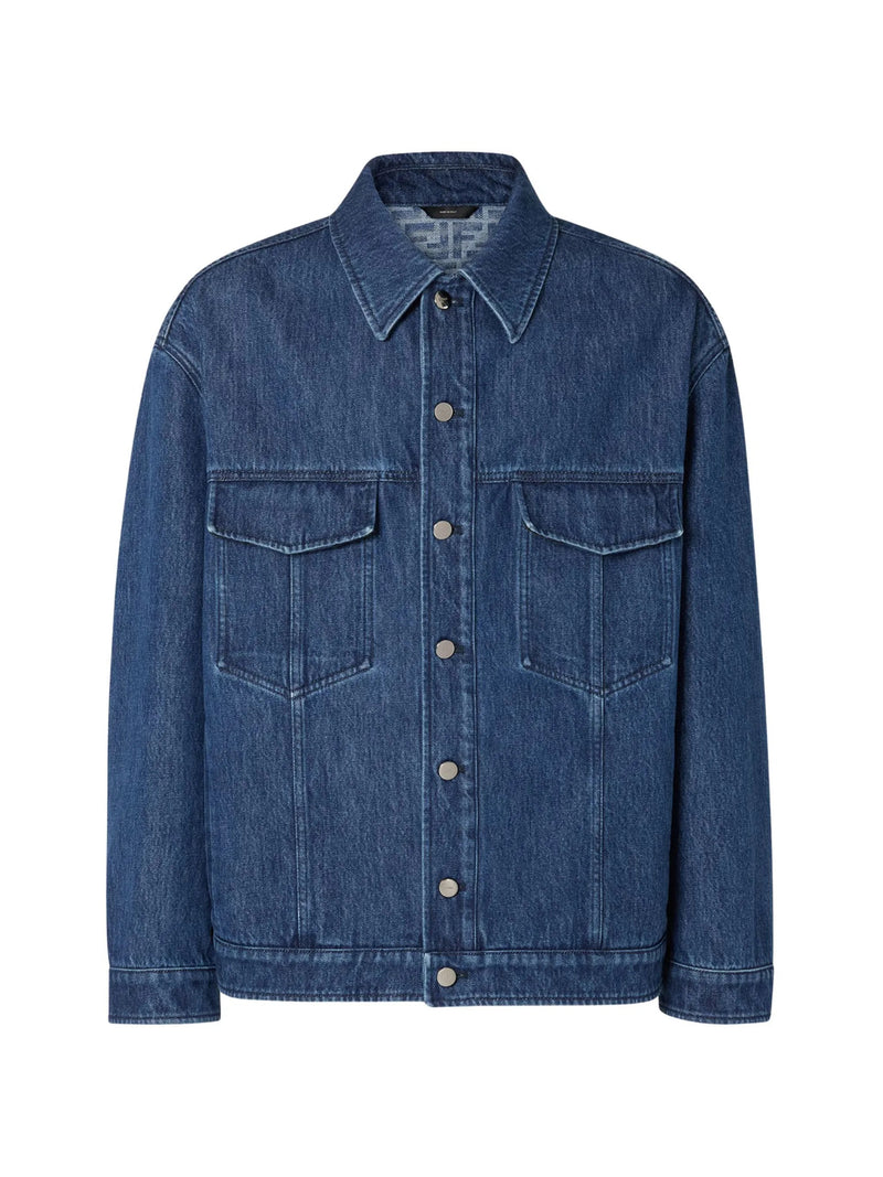 Fendi Fendi Oversize Denim Jacket Blue Men - World Class Fashion
