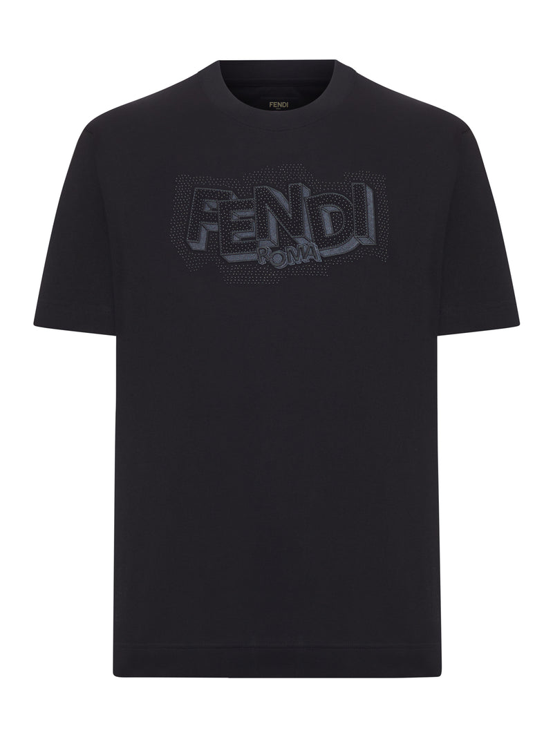 Fendi Fendi Logo Cotton T-Shirt Black Men - World Class Fashion