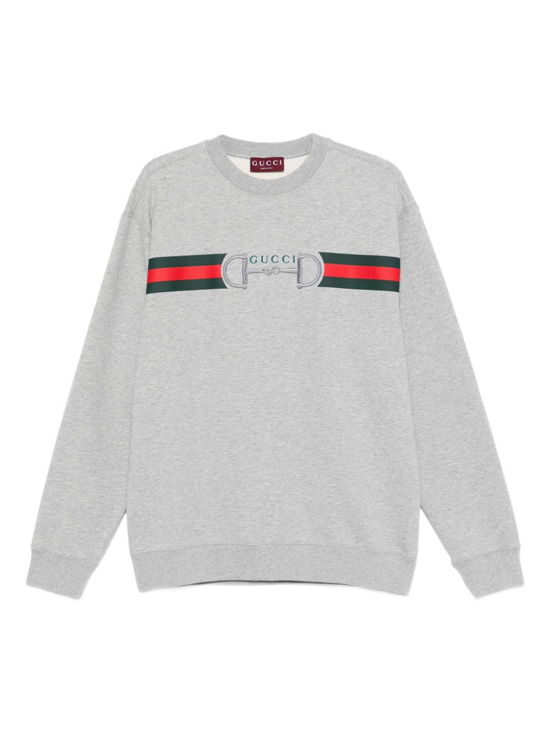 Gucci Jersey de cuello redondo de algodón Gucci gris para hombre - World Class Fashion