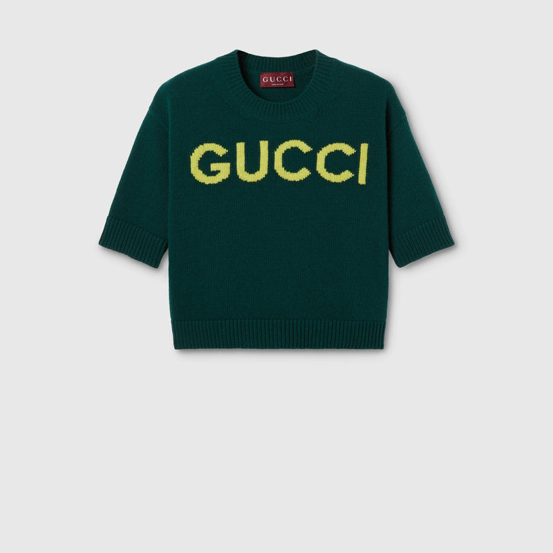 Gucci Gucci Jersey de cuello redondo verde para mujer - World Class Fashion
