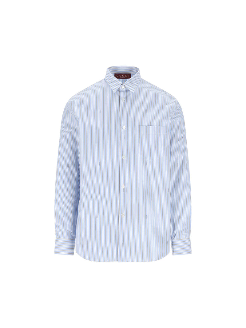 Gucci Gucci Cotton Poplin Shirt Light Blue Men - World Class Fashion
