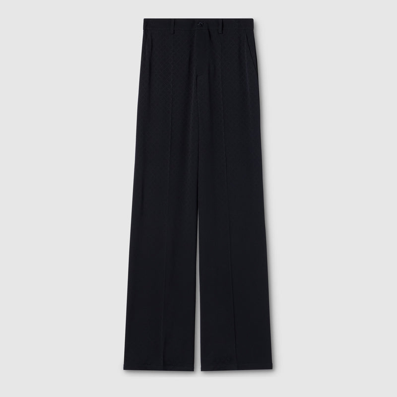 Gucci Gucci Silk Blend Wide Pants Black Women - World Class Fashion