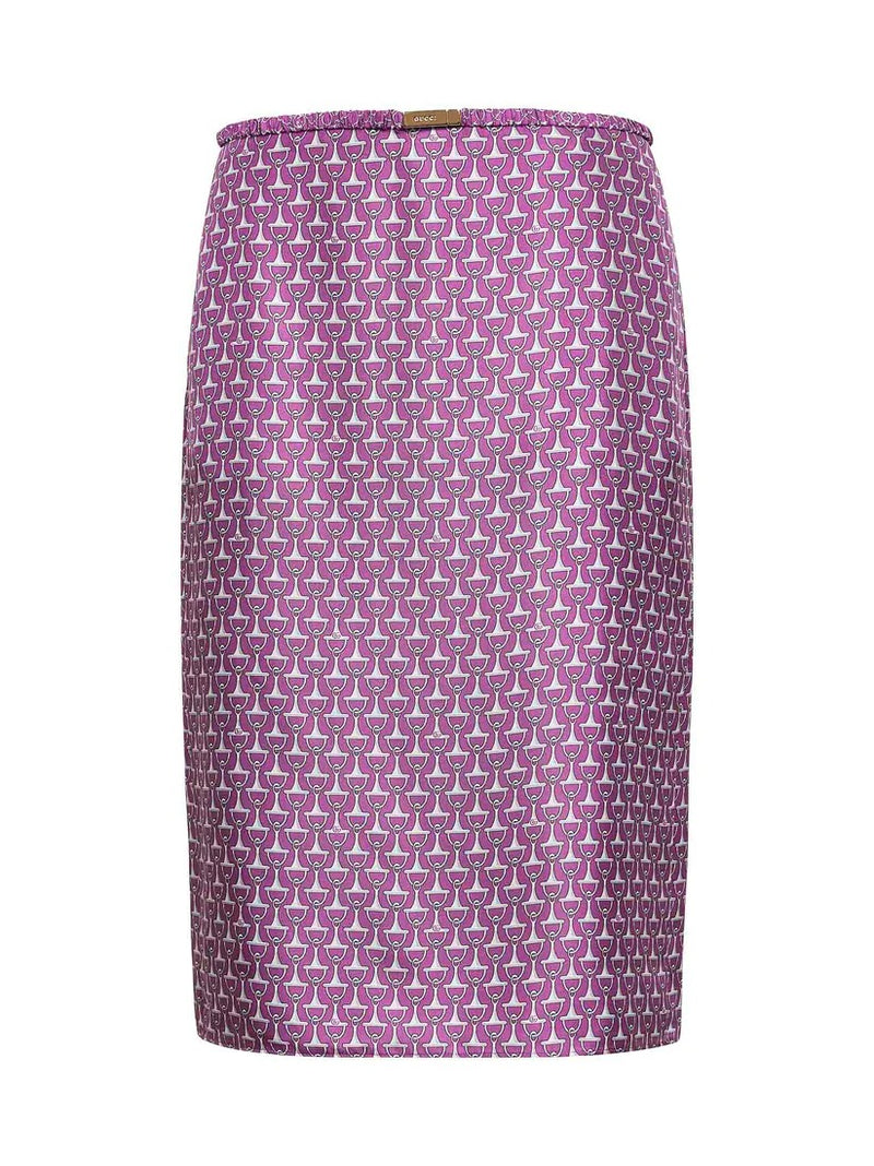 Gucci Gucci Midi Silk Skirt Purple Women - World Class Fashion