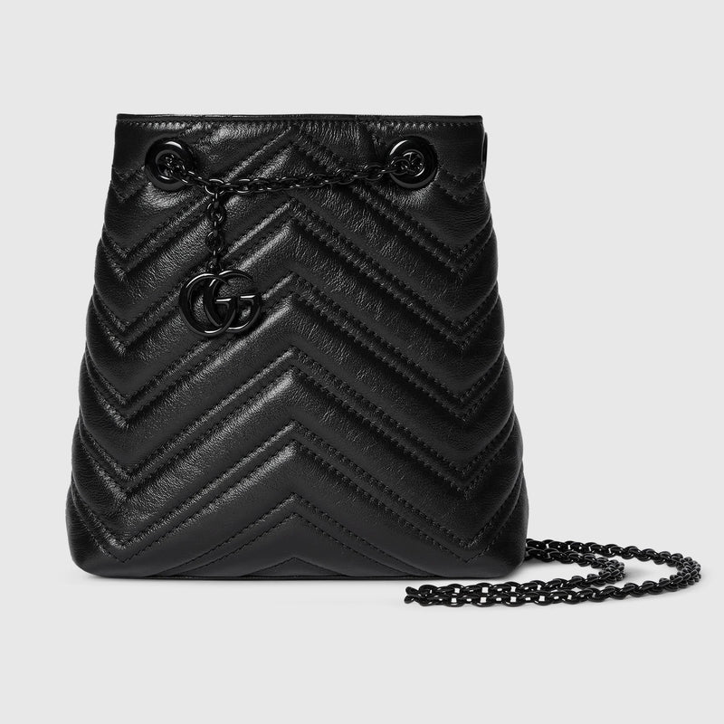 Gucci Minibolso Bombonera Gucci GG Marmont Negro - World Class Fashion