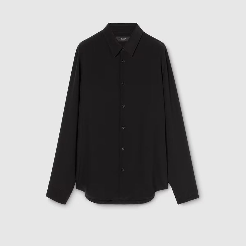 Gucci Gucci Men's Black Silk Shirt - World Class Fashion