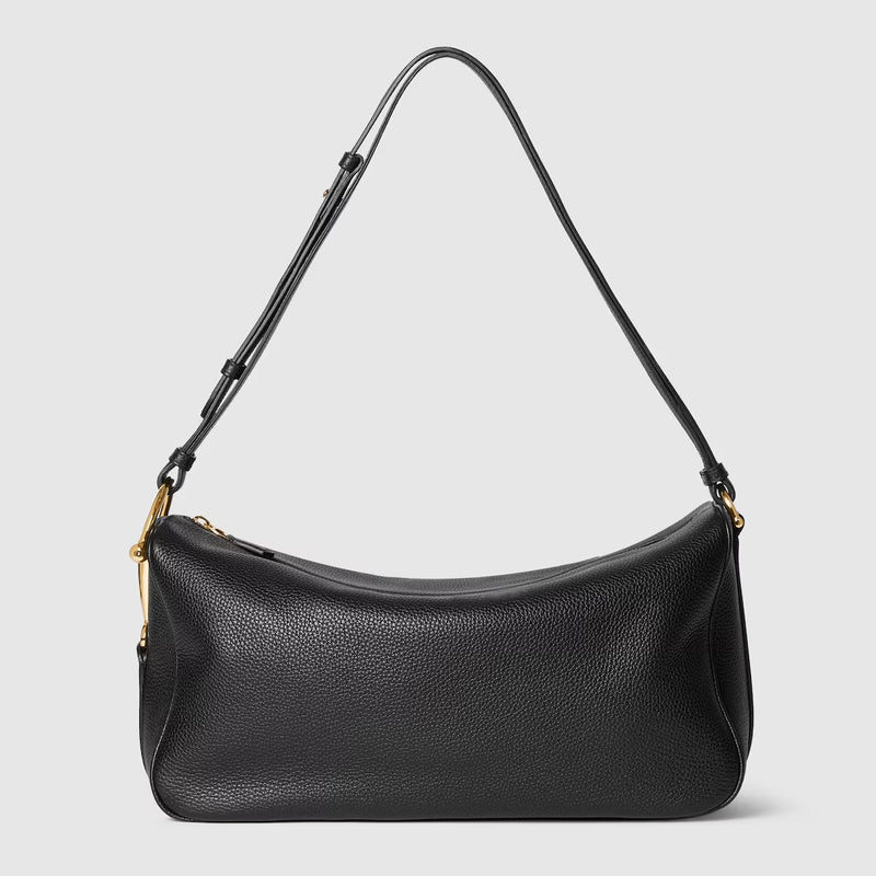 Gucci Gucci Half Horsebit Shoulder Bag Black - World Class Fashion