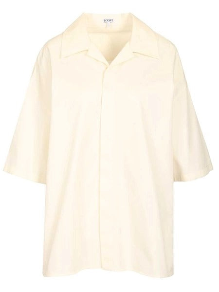 Loewe Loewe Men's Short Sleeve Cotton Shirt White - World Class Fashion