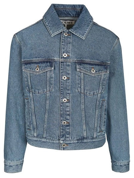 Loewe Loewe Anagram Denim Jacket Light Blue - World Class Fashion