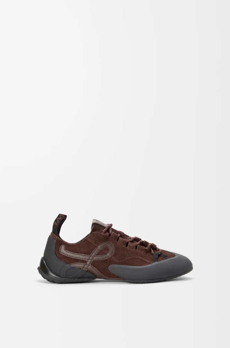 Loewe Loewe Grip Leather Sneakers Dark Brown Women - World Class Fashion