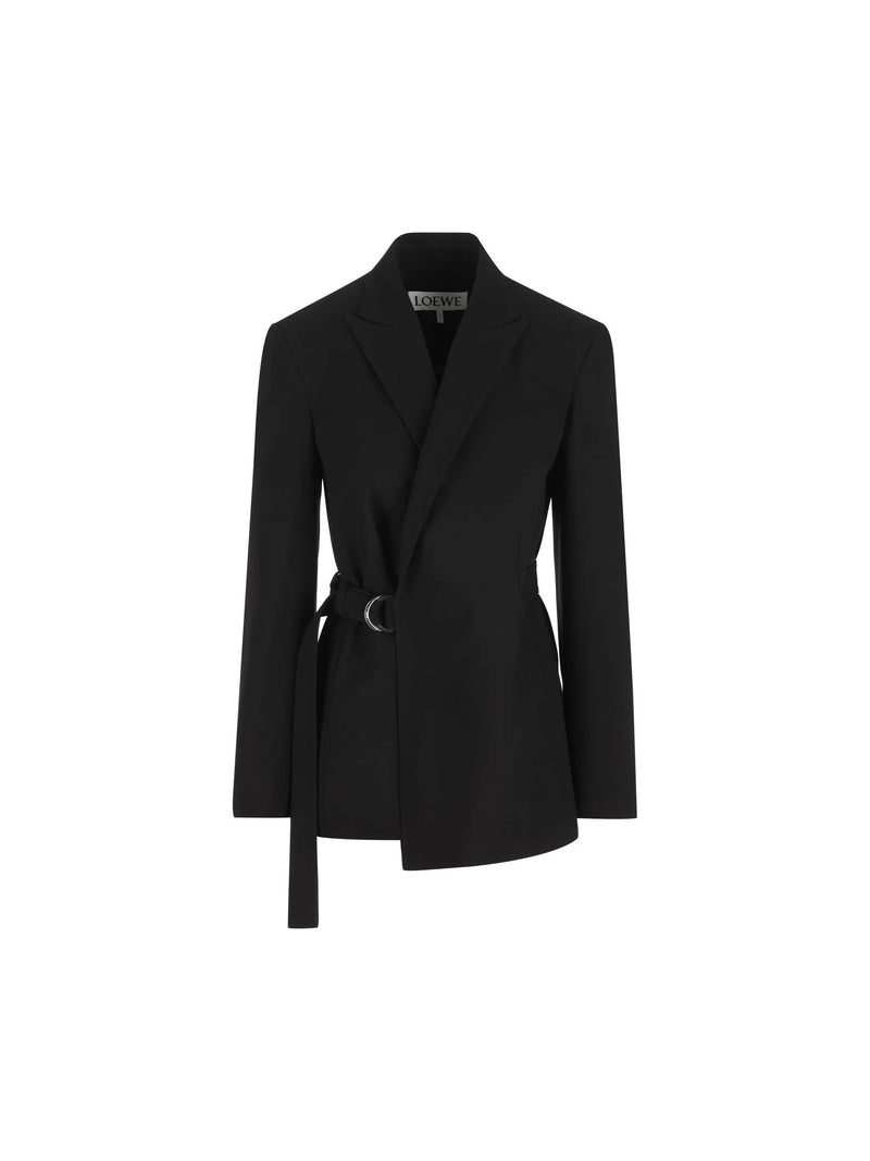 Loewe Loewe Belted Wool Blazer Black Women - World Class Fashion
