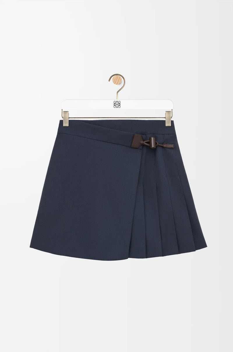 Loewe Loewe Pleated Mini Skirt Navy Blue - World Class Fashion