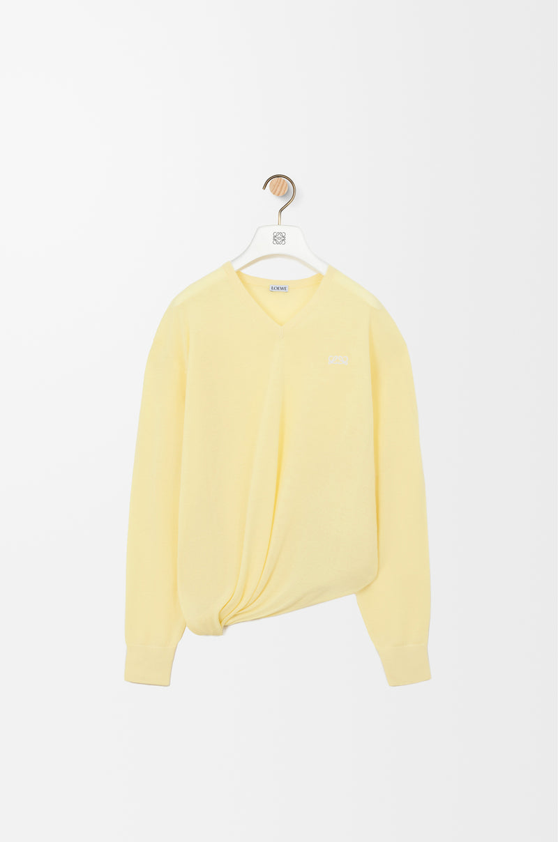 Loewe Loewe Draped Wool Knitwear Amarillo Claro Mujer - World Class Fashion