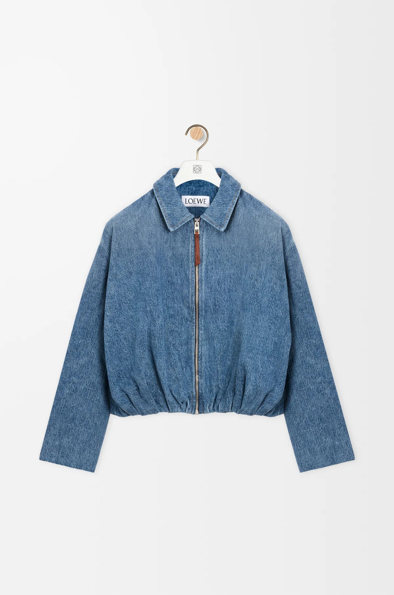 Loewe Chaqueta drapeada de denim en azul índigo para mujer de Loewe - World Class Fashion