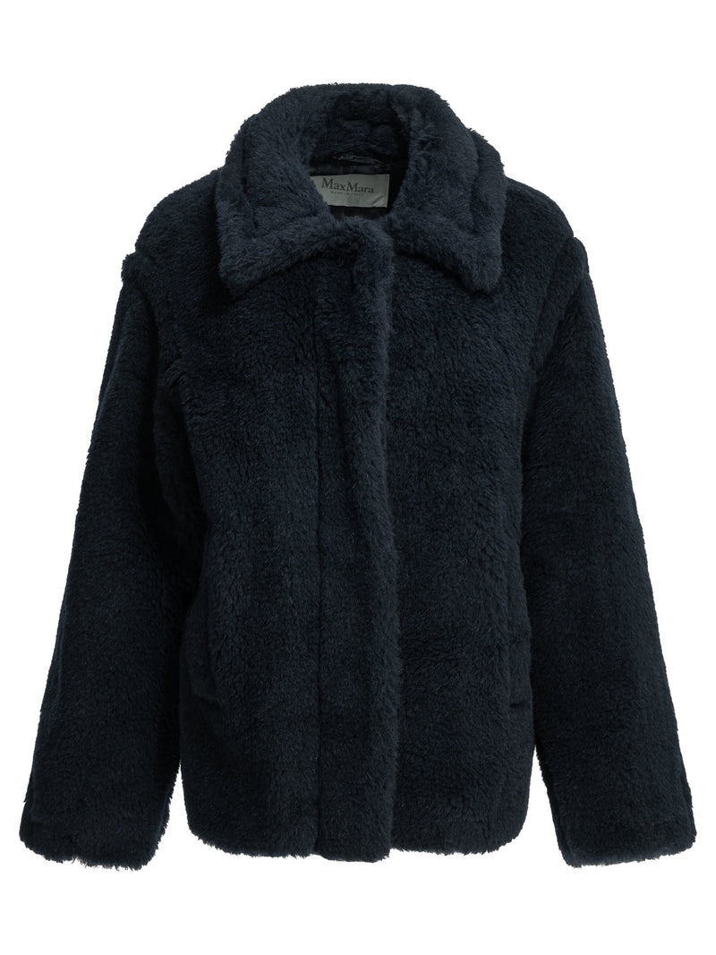 Max Mara Abrigo corto de mezcla de alpaca y lana Max Mara para mujer, color azul - World Class Fashion