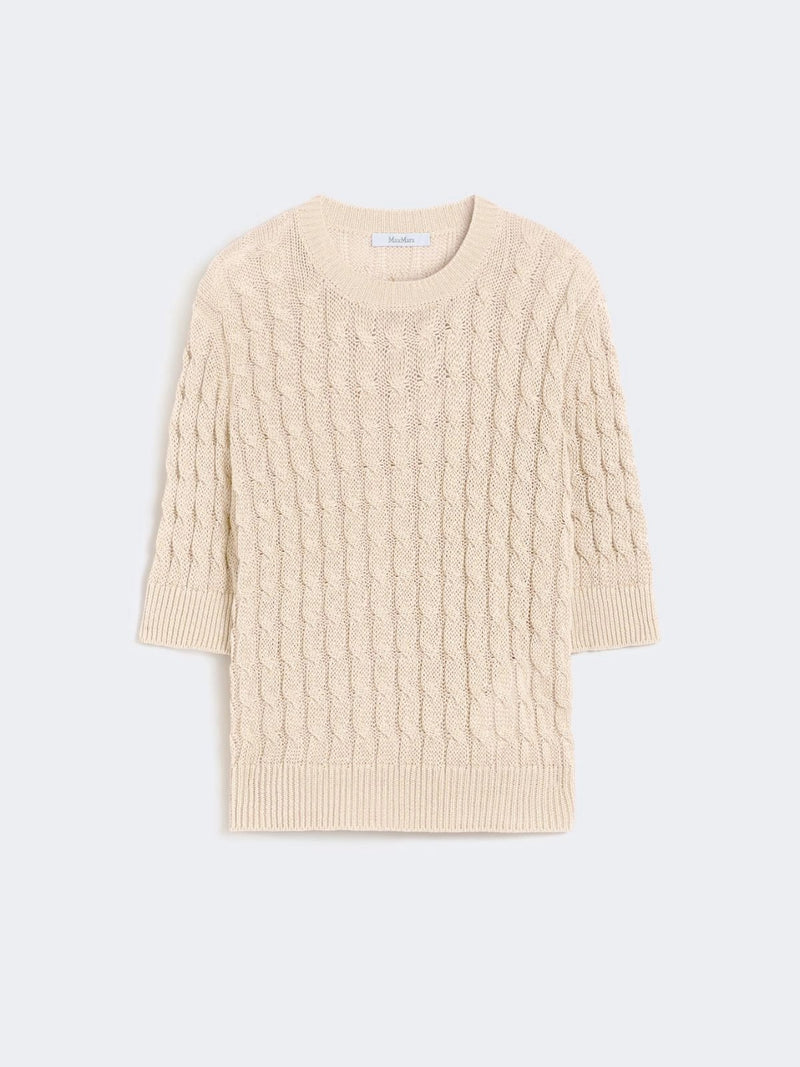 Max Mara Max Mara Linen Short Sleeves Top Beige Women - World Class Fashion