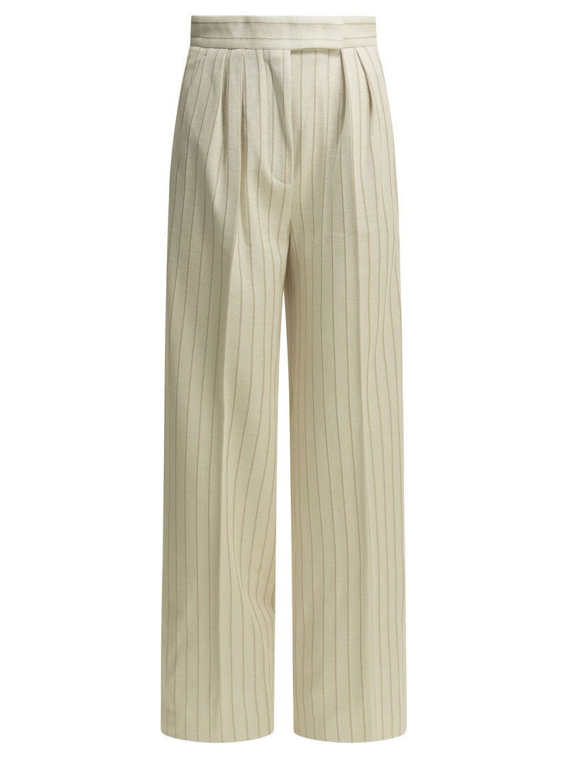 Max Mara Pantalones anchos de algodón Max Mara para mujer - Beige - World Class Fashion