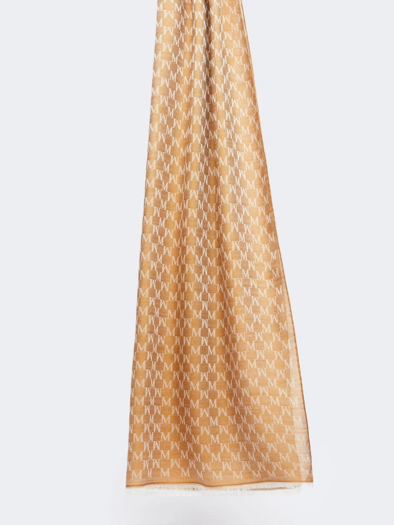 Max Mara Max Mara Cotton Silk Wool Scarf Brown - World Class Fashion