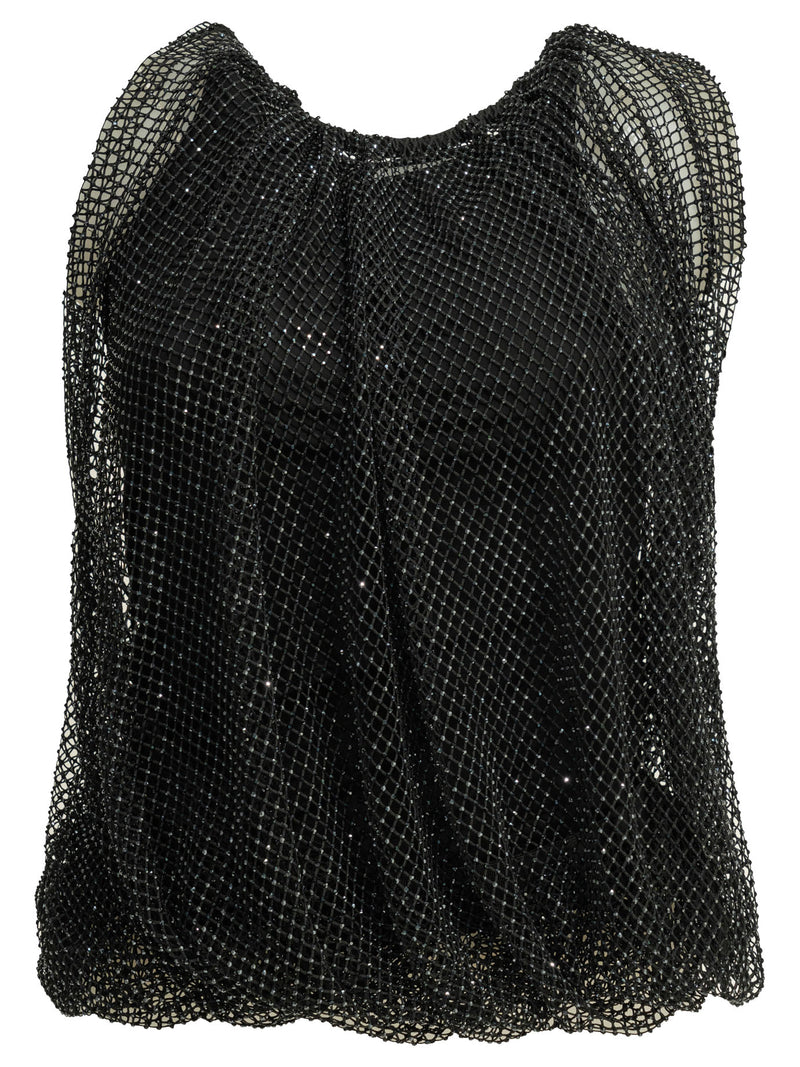 Max Mara Sportmax Max Mara Sportmax Sequined Sleeveless Top Black - World Class Fashion