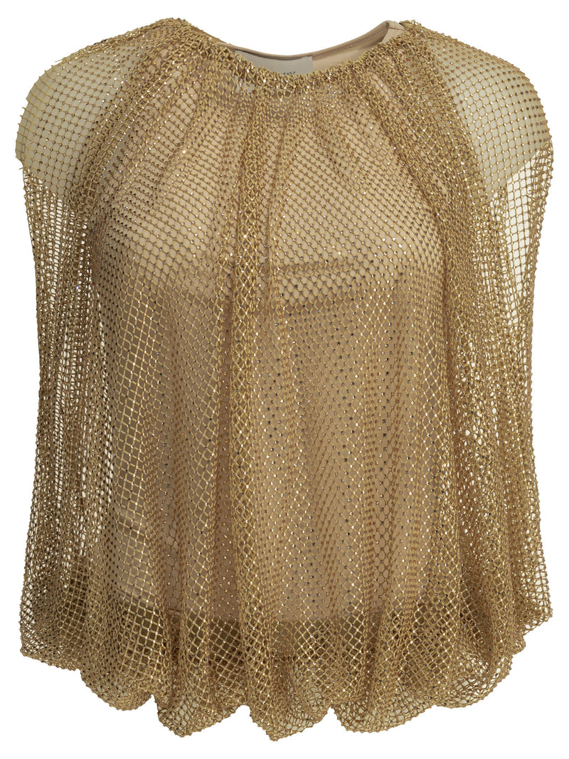 Max Mara Sportmax Max Mara Sportmax Sequined Sleeveless Top Beige - World Class Fashion