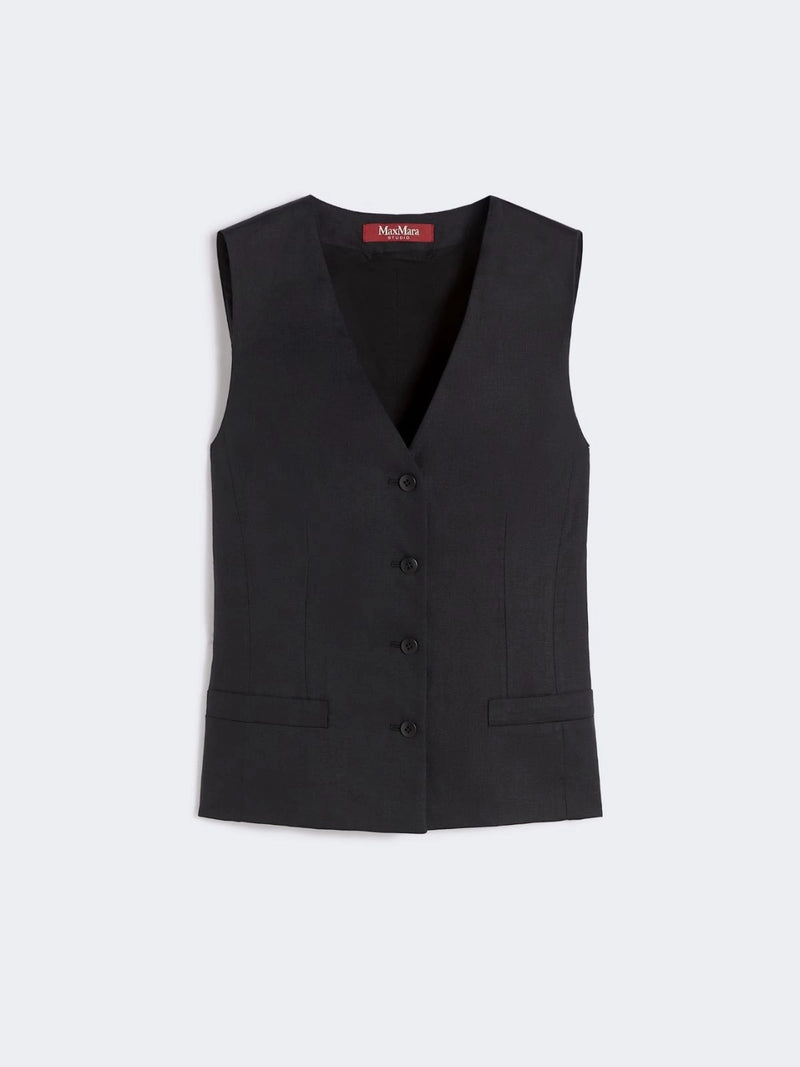Max Mara Studio Max Mara Studio Linen Vest Black - World Class Fashion