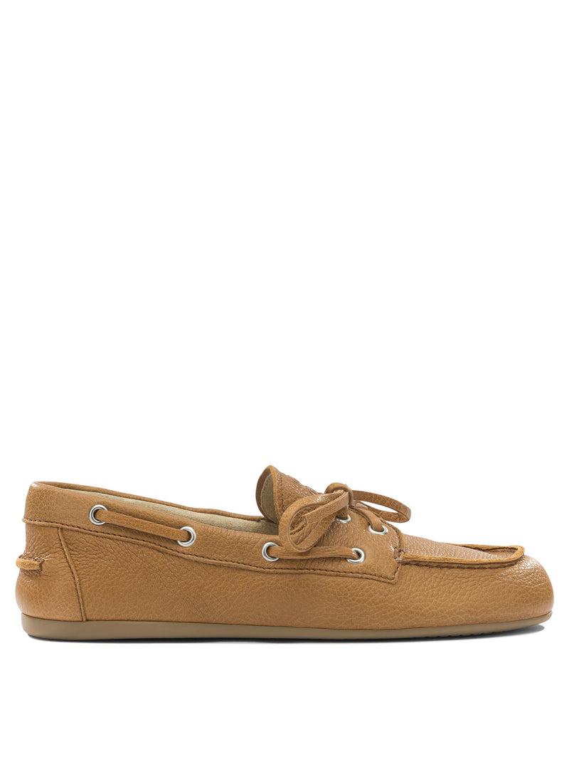 Miu Miu Miu Miu Suede Lace Up Loafers Brown Women - World Class Fashion