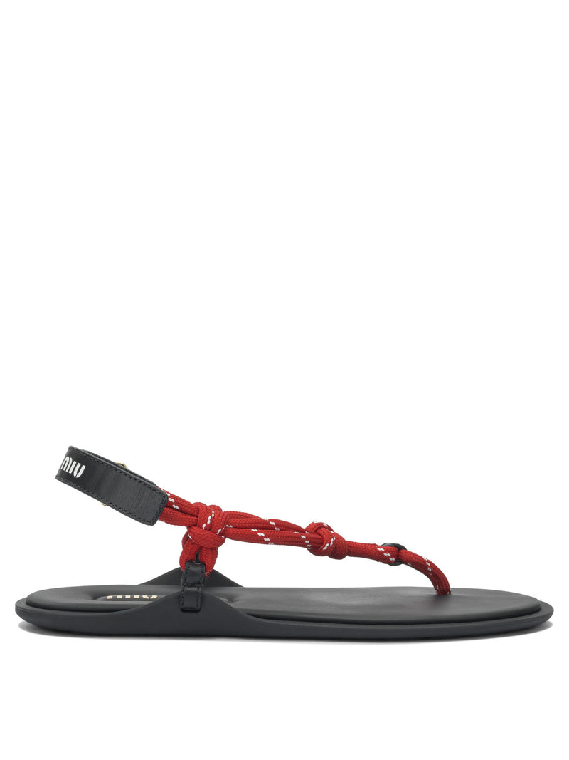 Miu Miu Miu Miu Women's Red Rope Sandals - World Class Fashion