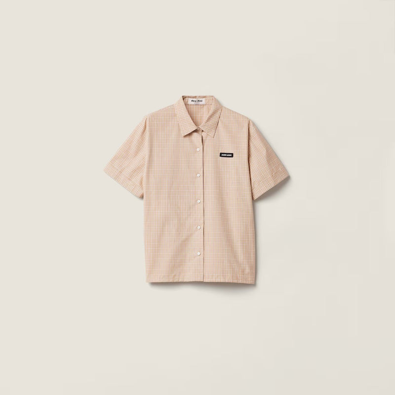 Miu Miu Miu Miu Short Sleeves Shirt Beige Women - World Class Fashion