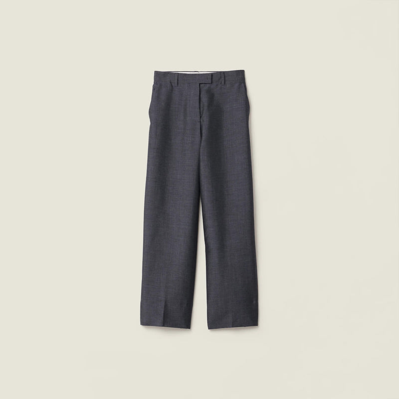 Miu Miu Miu Miu Pantalones de Mohair Niño Grises para Mujer - World Class Fashion