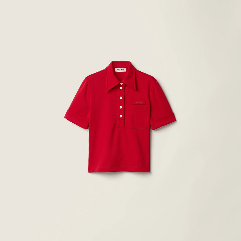 Miu Miu Polo de punto técnico Miu Miu rojo para mujer - World Class Fashion