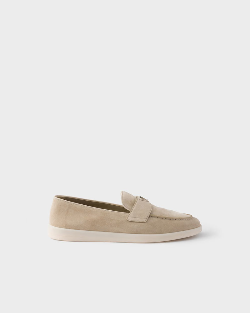 Prada Prada Suede Leather Loafers Beige Men - World Class Fashion