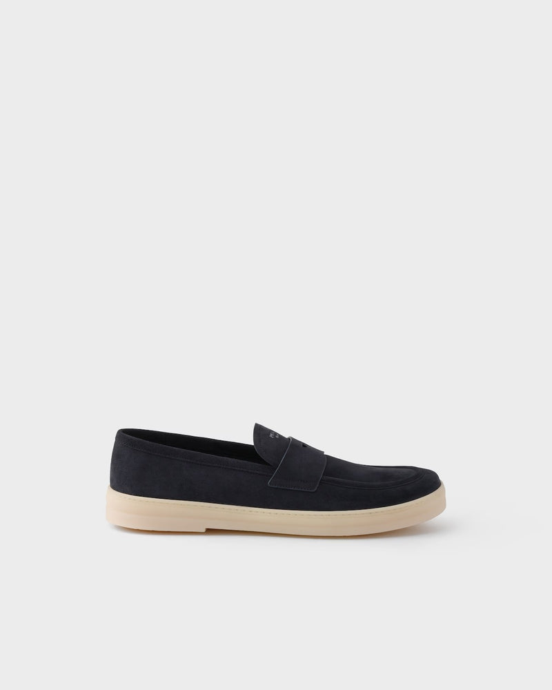 Prada Prada Men Sneakers in Blue Suede Leather - World Class Fashion