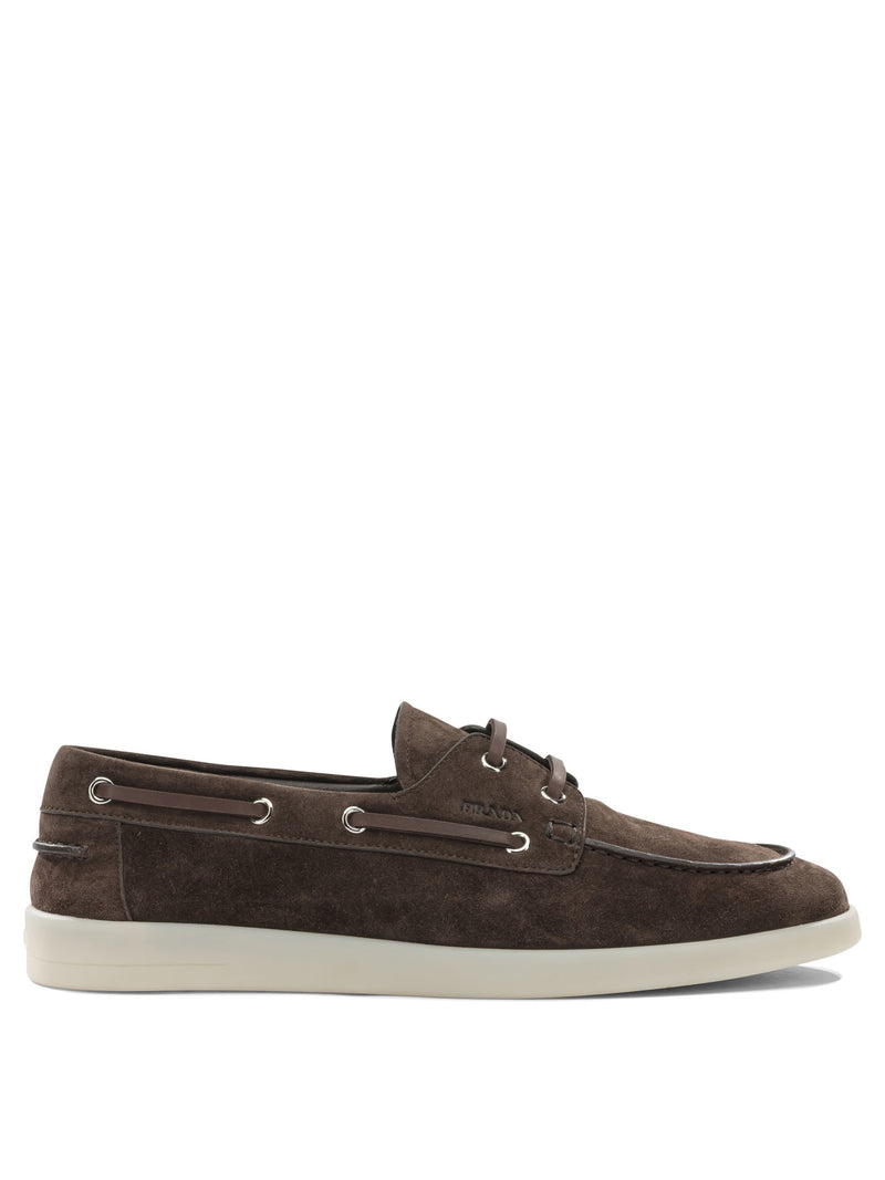 Prada Mocasines Prada con Cordones de Cuero Marrón para Hombre - World Class Fashion