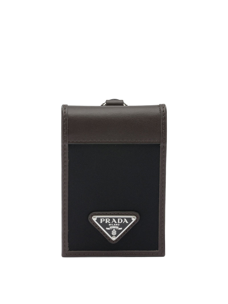 Prada Tarjetero Prada Speedrock de Re-Nylon y piel negro - World Class Fashion