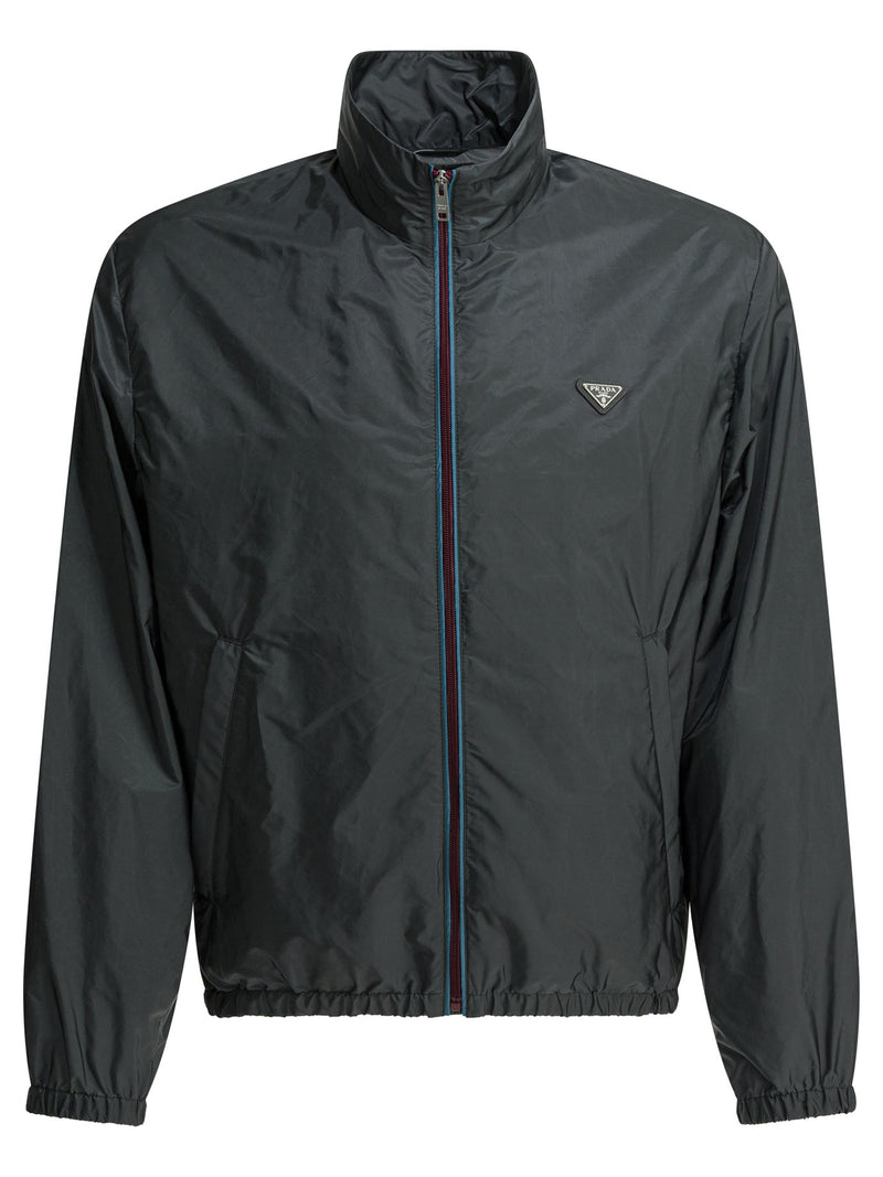 Prada Prada Re-Nylon Windbreaker Jacket Blue - World Class Fashion