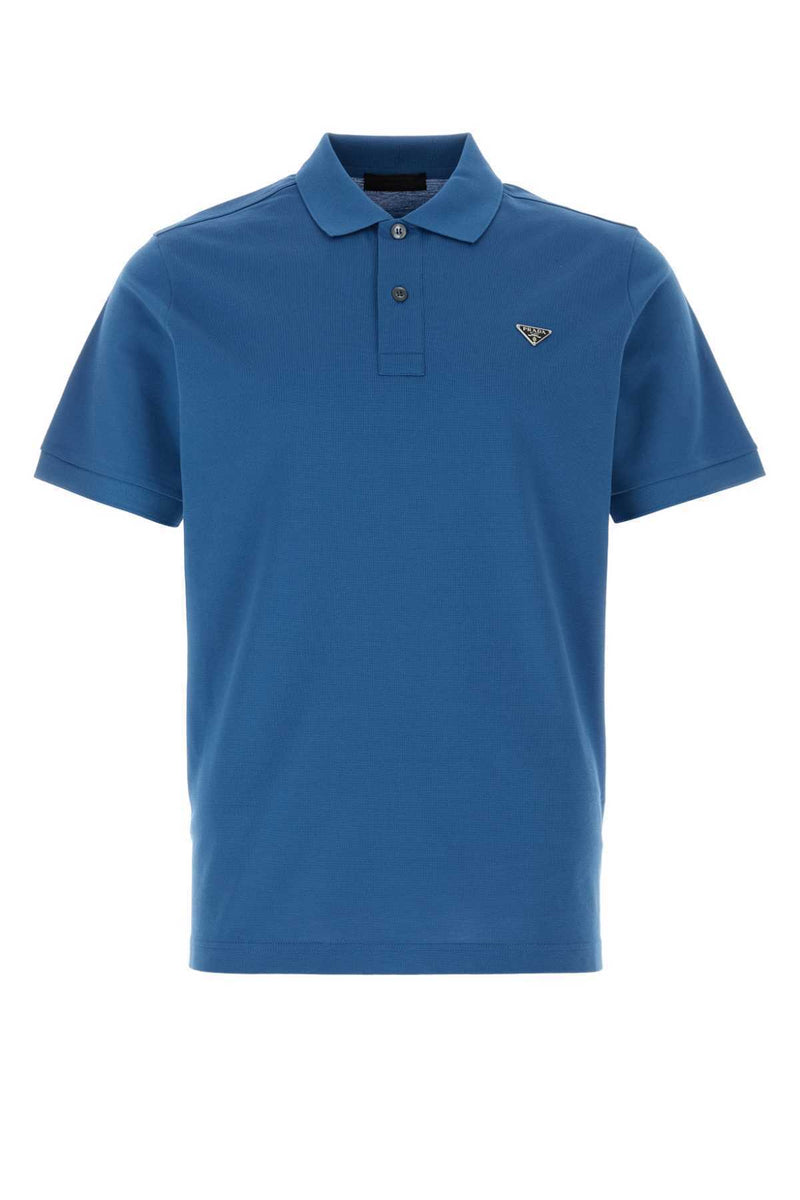 Prada Prada Cotton Polo Shirt Light Blue Men - World Class Fashion