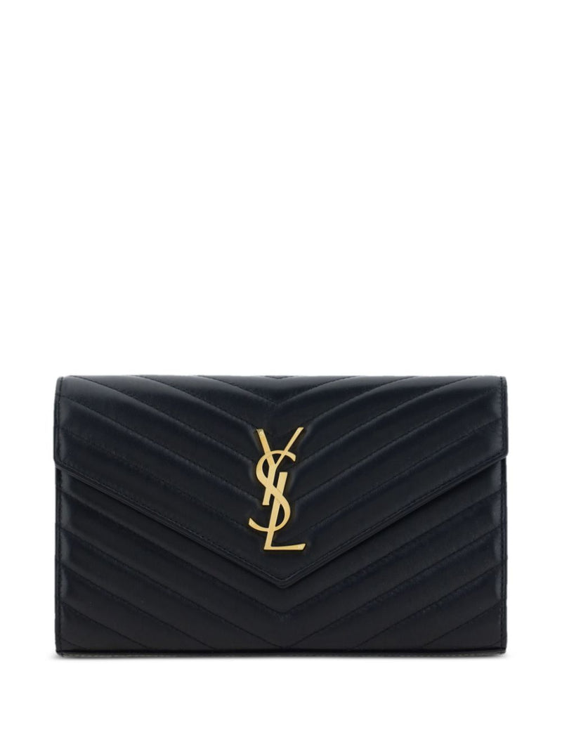 Saint Laurent Saint Laurent Cassandre Pouch With Chain Black - World Class Fashion