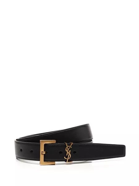 Saint Laurent Cinturón Saint Laurent YSL de Piel Negro para Mujer - World Class Fashion