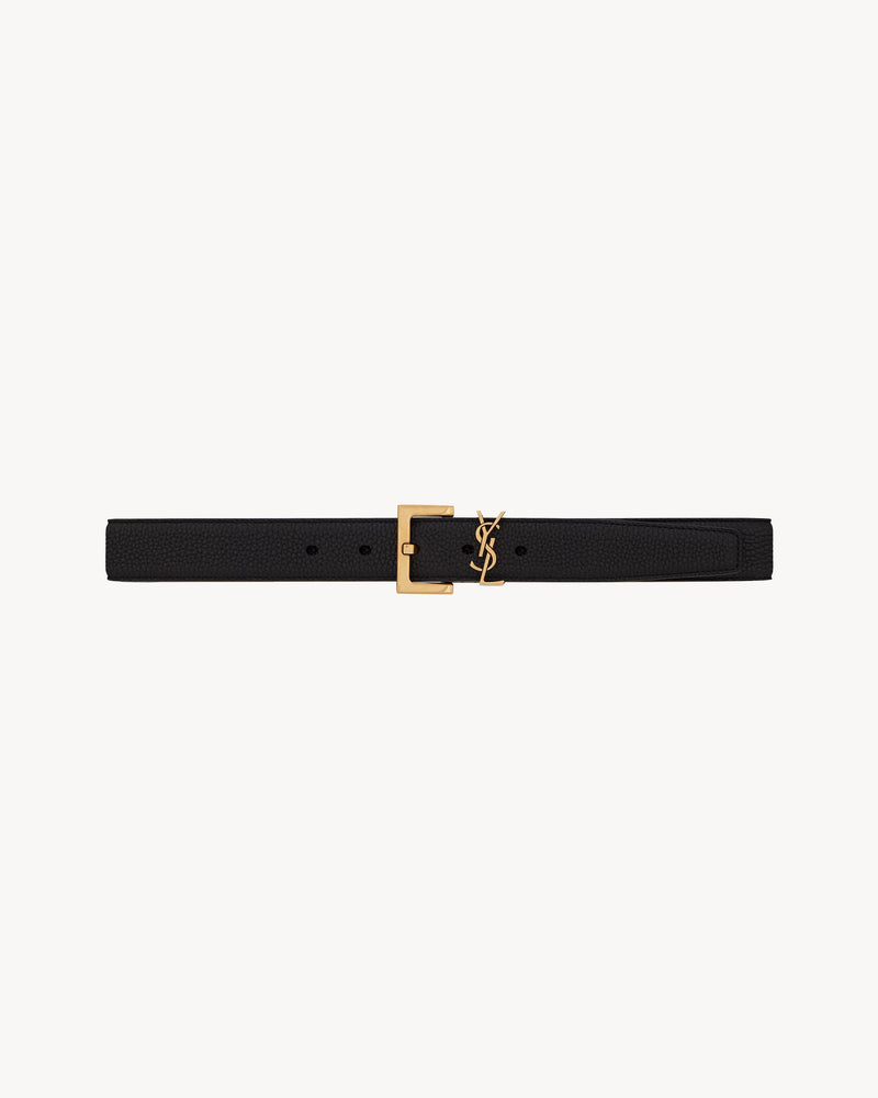 Saint Laurent Cinturón Saint Laurent Cassandre de piel negro - World Class Fashion