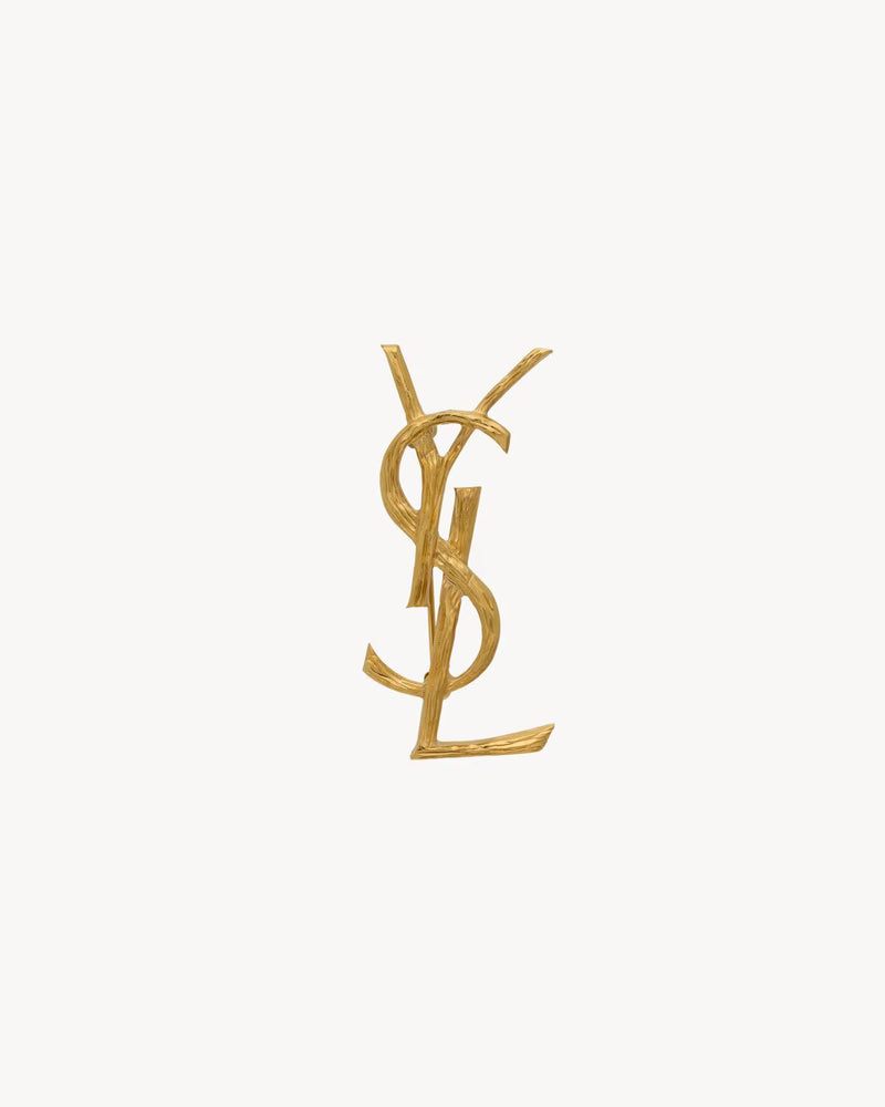 Saint Laurent Saint Laurent Cassandre Pin Gold Women - World Class Fashion