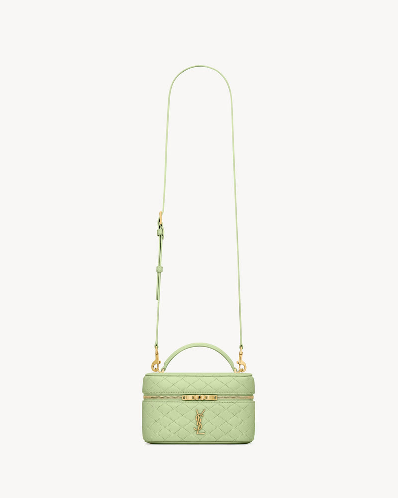 Saint Laurent Bolso de mano Saint Laurent Gaby Mini de piel de cordero verde - World Class Fashion