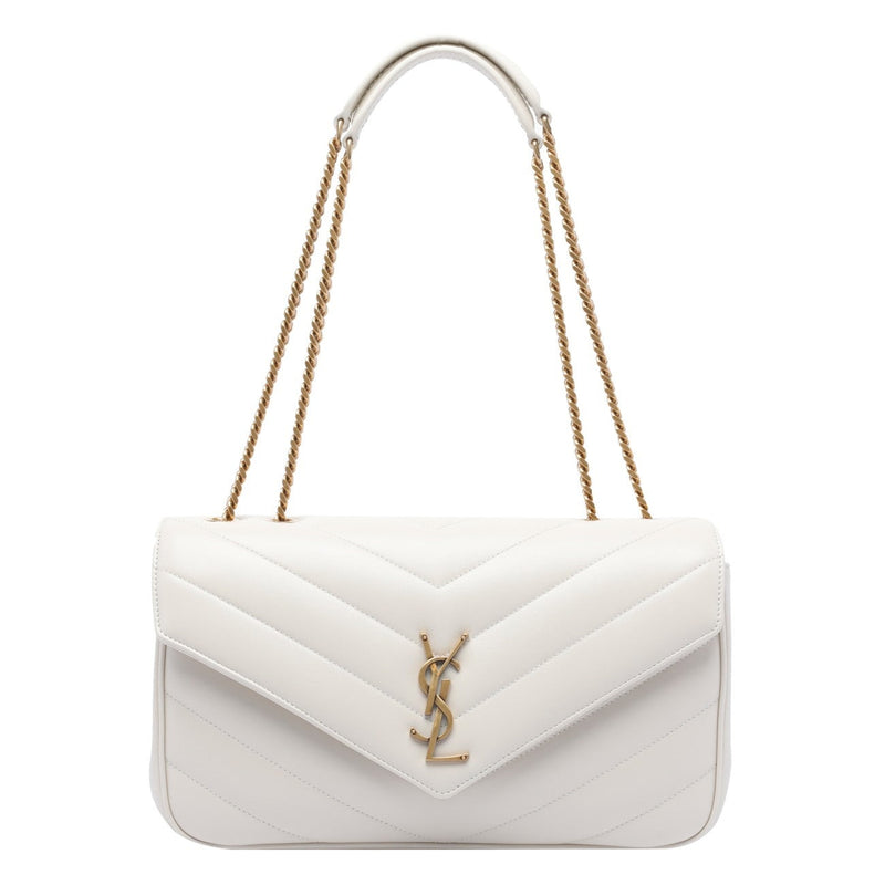 Saint Laurent Saint Laurent Loulou Medium Shoulder Bag White - World Class Fashion