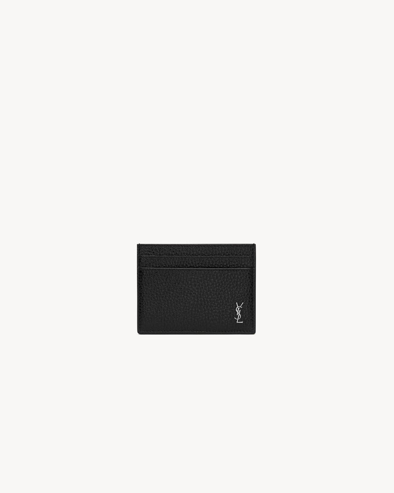 Saint Laurent Saint Laurent Cassandre Leather Card Holder Black - World Class Fashion