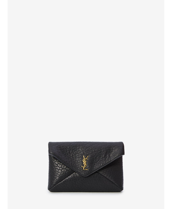 Saint Laurent Saint Laurent Envelope Mini Pouch With Chain Black - World Class Fashion