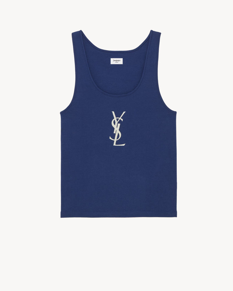 Saint Laurent Saint Laurent Cotton Tank Top Blue Men - World Class Fashion