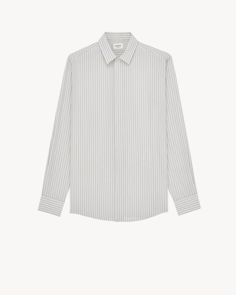 Saint Laurent Saint Laurent Cassandre Slim Fit Shirt Grey - World Class Fashion