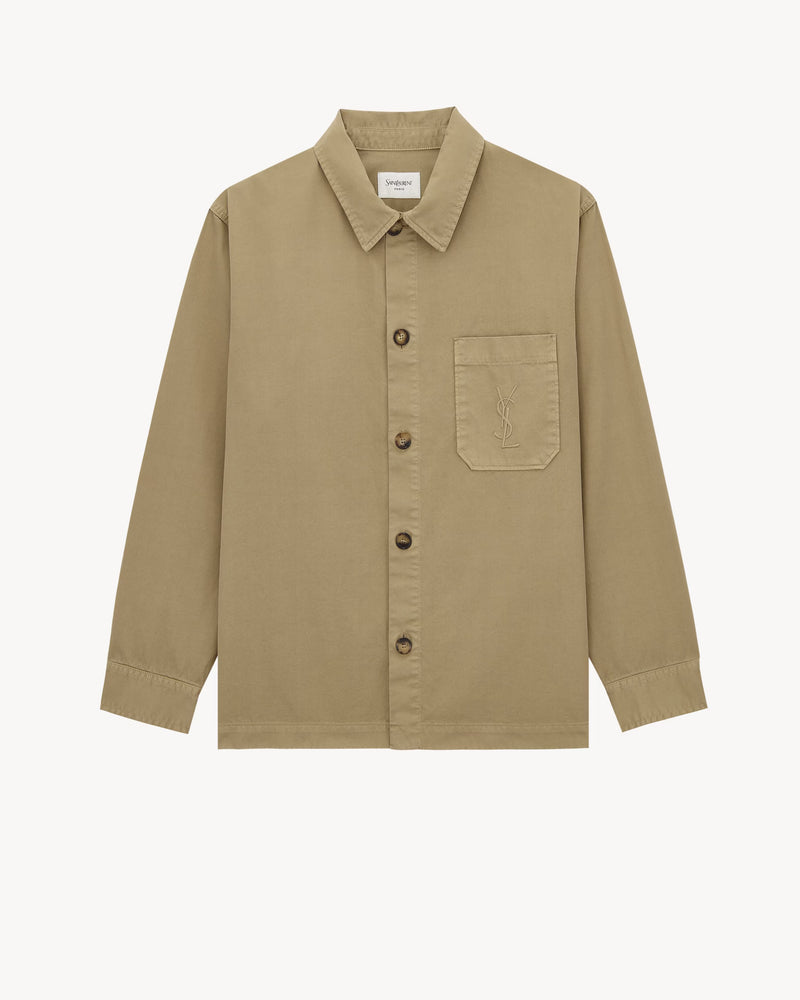 Saint Laurent Saint Laurent Cotton Overshirt Jacket Beige - World Class Fashion