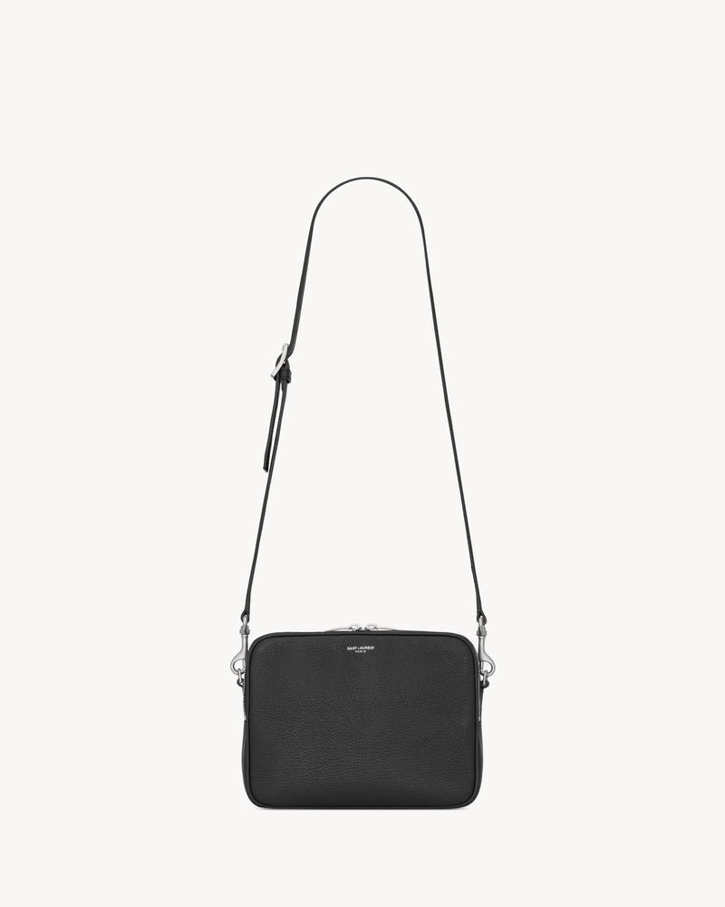 Saint Laurent Bandolera pequeña Saint Laurent de piel de cabra negra - World Class Fashion