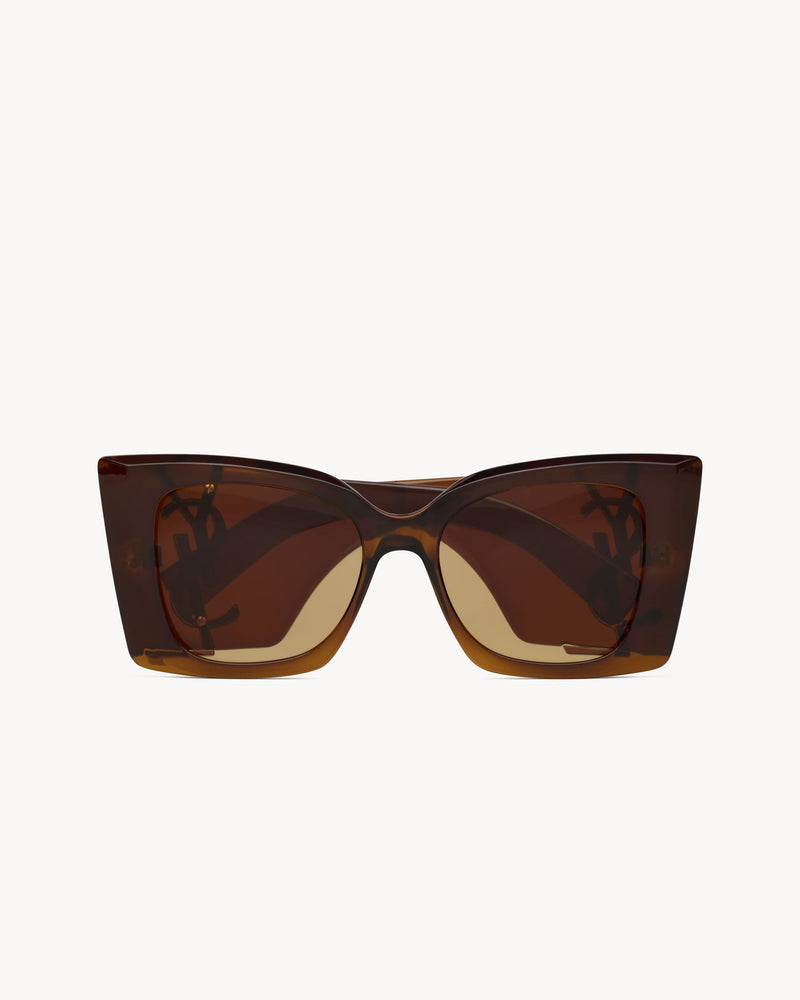 Saint Laurent Saint Laurent SL M119 Blaze Crystal Sunglasses Brown - World Class Fashion