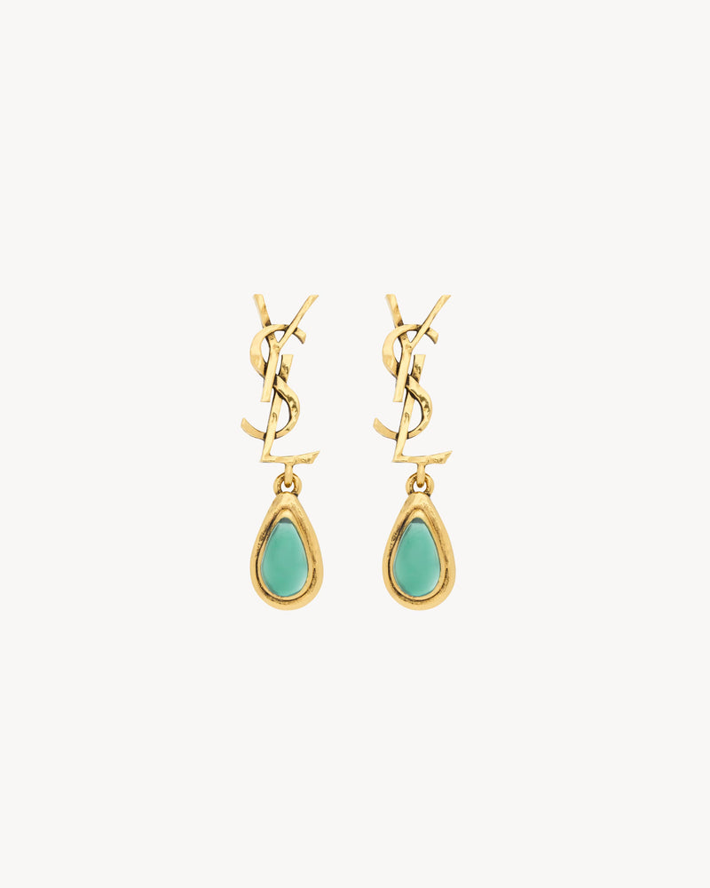 Saint Laurent Saint Laurent Drop Cassandre Earrings Gold - World Class Fashion